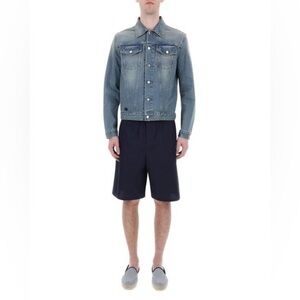 Prada Men's Blue Cotton Bermuda Shorts